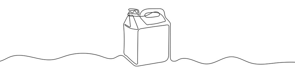 Continuous one line drawing silhouette of canister. Canister linear icon. One line drawing background. Vector illustration. Canister linear background