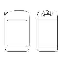 Canister icon. Fuel tank icon. Black linear canister icon. Vector illustration.