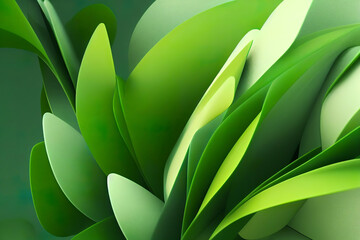 beautiful floral abstract green background, zen spa massage aromatherapy wallpaper, 3d render, 3d illustration