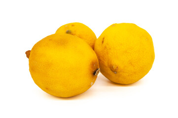 stale lemons isolated on white background