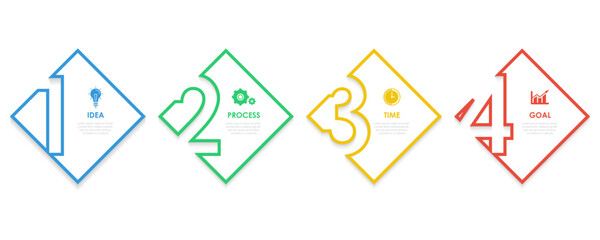 Infographic template with numbers for business chart, presentations or web banner. Template with 4 circles, steps, number options. Infographic template with numbers for business chart