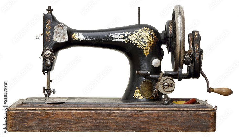 Wall mural antique sewing machine