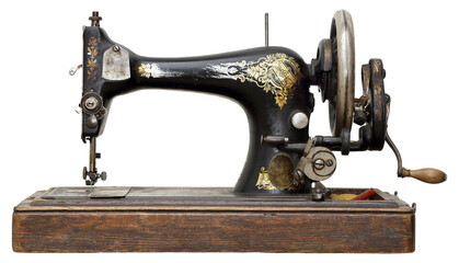 antique sewing machine - obrazy, fototapety, plakaty