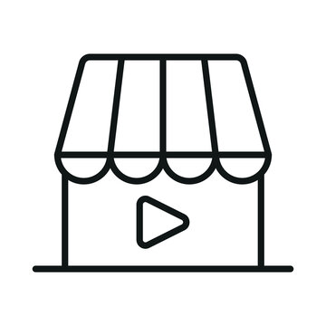Movie Shop icon - Editable stroke