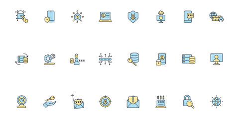 Cybersecurity icons set . Cybersecurity pack symbol vector elements for infographic web