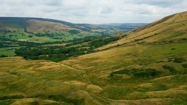Amazing landscape of Peak District National Park - aerial view - drone photography