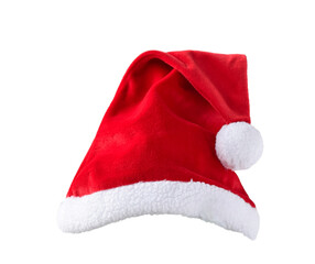 Red Santa Claus hat isolated cutout