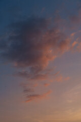 Pink clouds summer evening