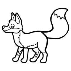 Basic RGBFox Coloring Page For Kids, Cute Fox Character Vector illustration Ai File And Image