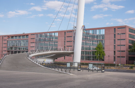 Aachen september 2022: CHIO bridge over Krefelder Stra&szlig;e (B57) between Tivoli and the tax office at the Soers sports park in Aachen