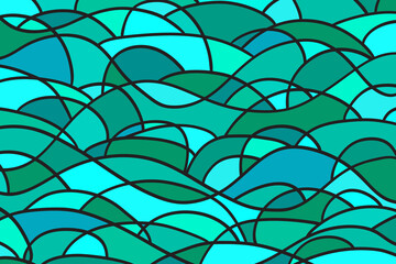 Abstract tile wallpaper of the surface. Wavy background. Mosaic pattern with waves. Multicolored texture. Decorative backdrop