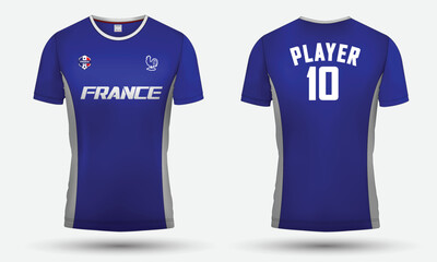 France jersey design. Jersey Design for the France football team. Jersey design and mockup 