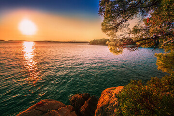 amazing rocky coast between Zadar and Sibenik  Croatia, Europe, Adriatic sea...exclusive - this...