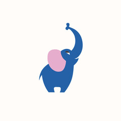 Vector silhouette of elefant. Cute animal icon