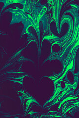 Abstract marble floral pattern texture. Traditional art of Ebru marbling