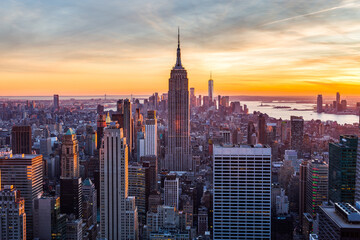 New York City Skyline at sunset - 528290164