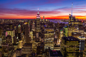 New York City Skyline at sunset - 528290165