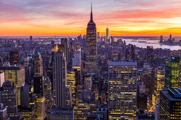 Photo sur Plexiglas Empire State Building New York City Skyline at sunset