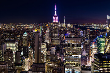 New York City Skyline at night - 528290173