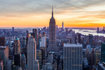 New York City Skyline at sunset - 528290182