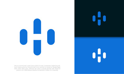 Fototapeta premium Initials H logo design. Initial Letter Logo. Innovative high tech logo template.