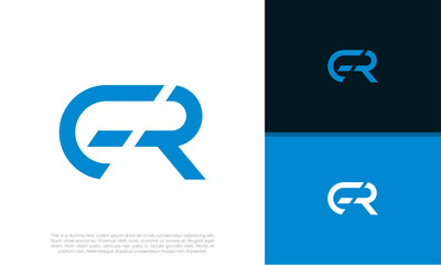 Initials ER logo design. Initial Letter Logo.	
