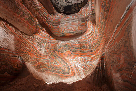 Deep mine of potash production.