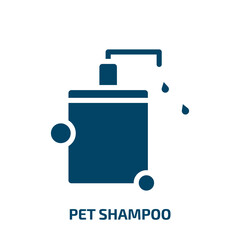 Fototapeta premium pet shampoo vector icon. pet shampoo, shampoo, pet filled icons from flat pet grooming concept. Isolated black glyph icon, vector illustration symbol element for web design and mobile apps