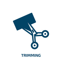 trimming vector icon. trimming, simple, trim filled icons from flat pet grooming concept. Isolated black glyph icon, vector illustration symbol element for web design and mobile apps