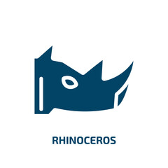 rhinoceros vector icon. rhinoceros, safari, mammal filled icons from flat animals concept. Isolated black glyph icon, vector illustration symbol element for web design and mobile apps