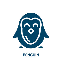 penguin vector icon. penguin, bird, animal filled icons from flat nature concept. Isolated black glyph icon, vector illustration symbol element for web design and mobile apps