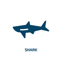 Fototapeta premium shark vector icon. shark, ocean, underwater filled icons from flat nature concept. Isolated black glyph icon, vector illustration symbol element for web design and mobile apps