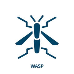 wasp vector icon. wasp, bee, insect filled icons from flat nature concept. Isolated black glyph icon, vector illustration symbol element for web design and mobile apps