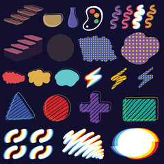 Naklejka premium Abstract elements retro vector set collection