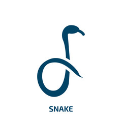 Obraz premium snake vector icon. snake, emblem, tattoo filled icons from flat animals concept. Isolated black glyph icon, vector illustration symbol element for web design and mobile apps