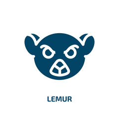 lemur vector icon. lemur, nature, animal filled icons from flat animals concept. Isolated black glyph icon, vector illustration symbol element for web design and mobile apps