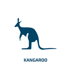 kangaroo vector icon. kangaroo, animal, crocodile filled icons from flat animals concept. Isolated black glyph icon, vector illustration symbol element for web design and mobile apps
