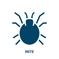 mite vector icon. mite, insect, bug filled icons from flat insects concept. Isolated black glyph icon, vector illustration symbol element for web design and mobile apps