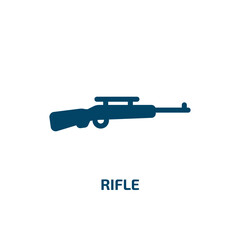 rifle vector icon. rifle, gun, weapon filled icons from flat africa concept. Isolated black glyph icon, vector illustration symbol element for web design and mobile apps