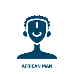 african man vector icon. african man, person, human filled icons from flat africa concept. Isolated black glyph icon, vector illustration symbol element for web design and mobile apps