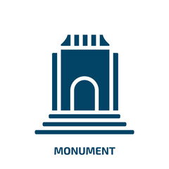monument vector icon. monument, travel, statue filled icons from flat africa concept. Isolated black glyph icon, vector illustration symbol element for web design and mobile apps