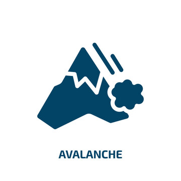 avalanche vector icon. avalanche, mountain, fire filled icons from flat winter nature concept. Isolated black glyph icon, vector illustration symbol element for web design and mobile apps