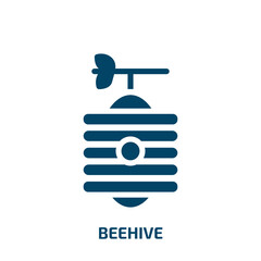 beehive vector icon. beehive, bee, hexagon filled icons from flat wildlife concept. Isolated black glyph icon, vector illustration symbol element for web design and mobile apps