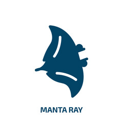 manta ray vector icon. manta ray, stingray, marine filled icons from flat wildlife concept. Isolated black glyph icon, vector illustration symbol element for web design and mobile apps