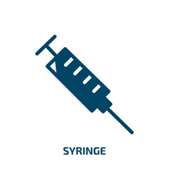 syringe vector icon. syringe, medical, heart filled icons from flat zoo concept. Isolated black glyph icon, vector illustration symbol element for web design and mobile apps