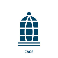 cage vector icon. cage, market, field filled icons from flat zoo concept. Isolated black glyph icon, vector illustration symbol element for web design and mobile apps