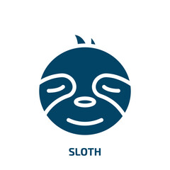 sloth vector icon. sloth, cute, cartoon filled icons from flat zoo concept. Isolated black glyph icon, vector illustration symbol element for web design and mobile apps © VectorStockDesign