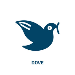 dove vector icon. dove, love, hope filled icons from flat birds concept. Isolated black glyph icon, vector illustration symbol element for web design and mobile apps