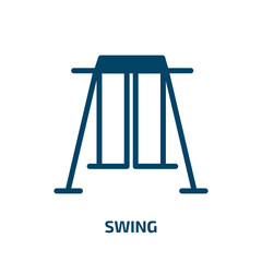 swing vector icon. swing, sport, play filled icons from flat zoo concept. Isolated black glyph icon, vector illustration symbol element for web design and mobile apps