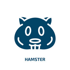 hamster vector icon. hamster, animal, pet filled icons from flat animal head concept. Isolated black glyph icon, vector illustration symbol element for web design and mobile apps
